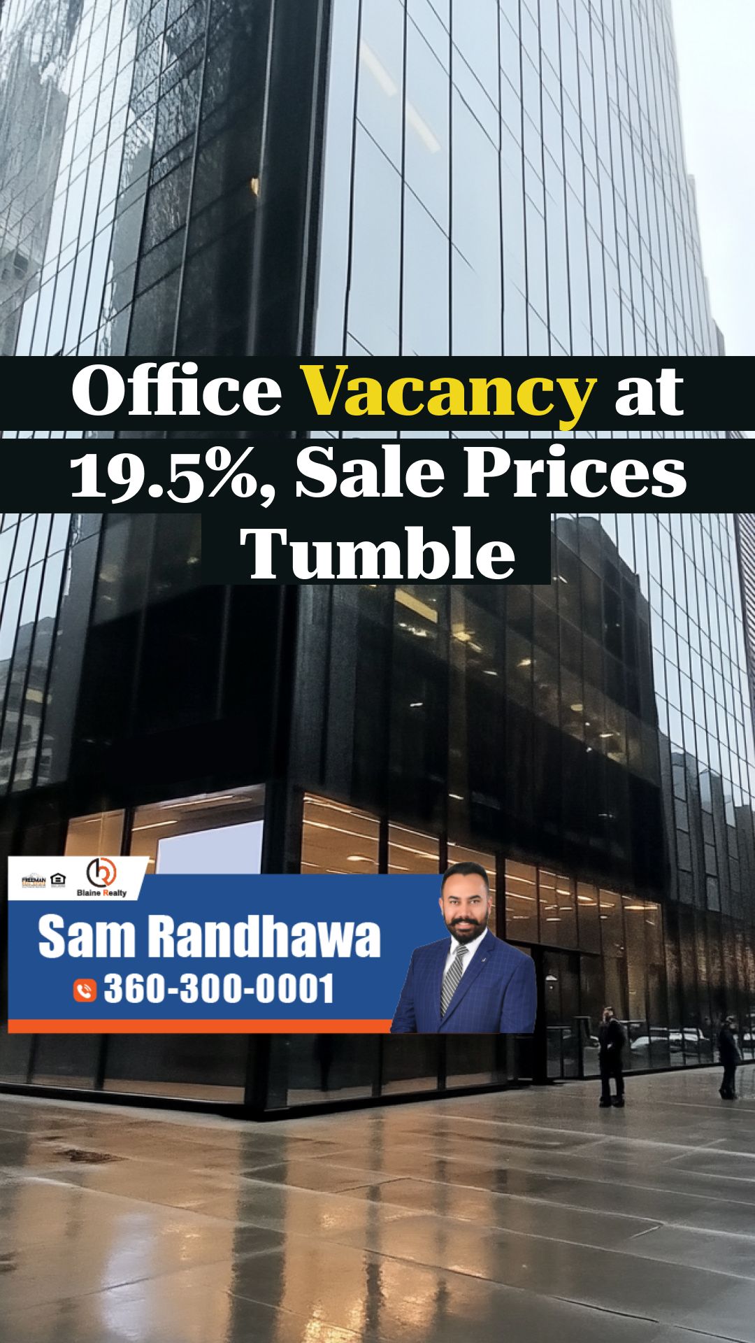 Office Vacancy at 19.5%, Sale Prices Tumble